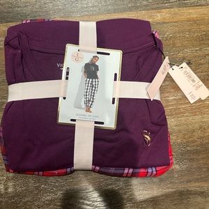 Victorias Secret Flannel Tee-Jama Size L